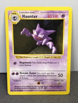 Pokemon TCG Vintage Haunter 029/102 Base Set (Shadowless) Pokemon WOTC LP/MP - Image 1