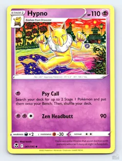 Hypno 061/195 Silver Tempest Uncommon Shinji Kanda Pokemon NM - Image 1