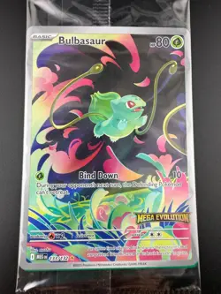 Pokemon TCG Bulbasaur 133/132 MEGA EVOLUTION Illustration Rare Stamped & Sealed - Image 1