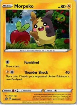 Pokemon TCG Morpeko SWSH031 SWSH Black Star Promos Holo NM - Image 1