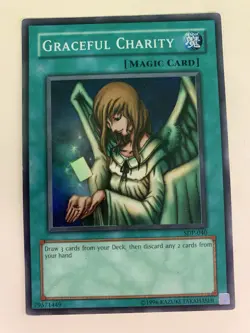 YUGIOH Graceful Charity SDP-040 Super Rare Moderately-played MP - Image 1