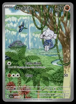 Pokemon Cards Meditite 153/142 Stellar Crown Illustration Rare NM - Image 1