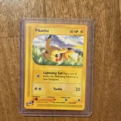 Pokemon Pikachu 124/165 Expedition Base Set Common Regular 50 HP Card 2002 - Image 1
