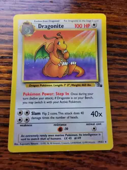 PL Dragonite Rare - 19/62 Unlimited Fossil Pokemon Card - Image 1