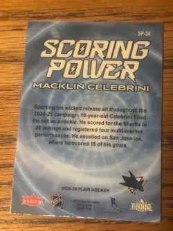 2025-26 Fleer Flair Scoring Power Macklin Celebrini #SP-24 - Image 2