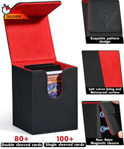 ZLCA Card Deck Box Fits Yugioh TCG, Card Storage Box with Dividers Holds 100+ Sl - Image 3