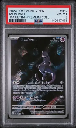 2023 POKEMON SVP EN-SV BLACK STAR PROMO #052 MEWTWO PSA 8 - Image 1