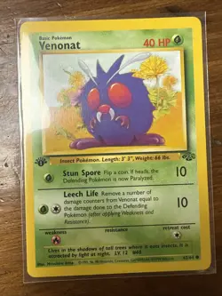 Pokemon TCG - Venonat - 1ST EDITION - 63/64 - WOTC - JUNGLE (1999) - LP/NM - Image 1