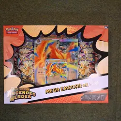 Pokemon TCG: Mega Evolution Ascended Heroes - Mega Emboar Ex Box - In Hand - Image 1