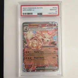 Pokemon Arcanine ex Double Rare Holo PSA 10 032/198 SV01 Scarlet & Violet 2023 - Image 1