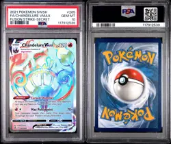 Pokemon TCG Chandelure VMAX Fusion Strike Rainbow Secret Rare 265/264 PSA 10 - Image 1