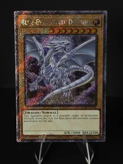Yugioh Blue-Eyes White Dragon RA04-EN108 Platinum Secret Rare 8th Art 1st Ed NM - Image 1