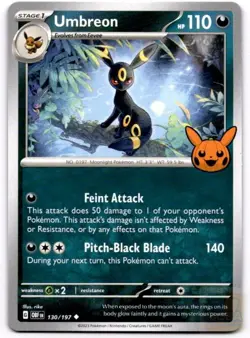 Umbreon 130/197 Uncommon Trick or Trade BOOster 2024 Pokemon Near Mint - Image 1