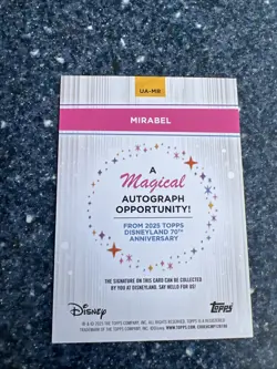 Topps Disneyland 70th Anniversary Mirabel Encanto Autograph Opportunity Card - Image 2