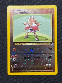 HITMONCHAN Reverse Holo POKEMON Best of Game 2 "WINNER" 2002 Trading Card #2 TCG - Image 1