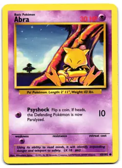 Abra 43/102 - Base Set Common Pokemon TCG - MP Card - Image 1