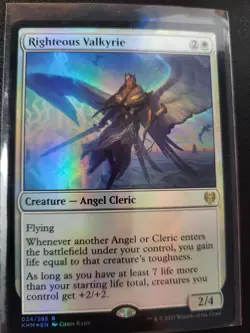 Righteous Valkyrie Extended Art Foil Kaldheim Magic the Gathering Mtg NM - Image 1