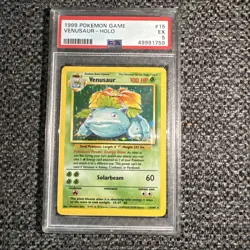 Pokemon TCG Venusaur Holo Rare Card Base Set 15/102 PSA 5 - Image 1
