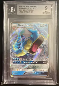 💦 Gyarados BGS 9 2016 Pokemon Hidden Fates Black Star Promo GX SM212 Sun & Moon - Image 1