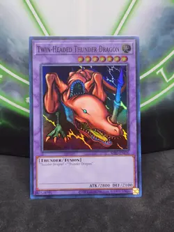 Yugioh Twin-Headed Thunder Dragon MRD-EN120 Super Rare 25th Anniversary NM - Image 1