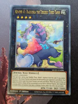 Yugioh Number41:Bagooska the Terribly Tired Tapir MGED-EN090 Rare 1st Edition NM - Image 1