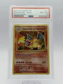 Pokemon XY Evolutions Charizard Holo Rare Card 11/108 2016 PSA 8 Mint - Image 1
