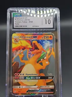 CGC Graded 10 Gem Mint Charizard GX 9/68 Hidden Fates Pokemon Card - Image 1