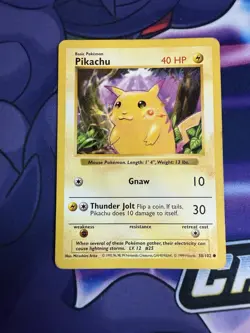 Shadowless Red Cheeks Pikachu 58/102 Base Set Pokemon Card Rare - Image 1