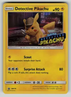 Detective Pikachu - (Stamped) SM170 Sun & Moon Promo Pokemon Holo vLP - Image 1