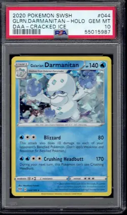 2020 Pokemon Galarian Darmanitan Cracked Ice 044/189 PSA 10 (Darkness Ablaze) - Image 1