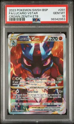 2023 POKEMON SWSH BLACK STAR PROMO | CROWN ZENITH ETB #291 FULL ART PSA 10 - Image 1