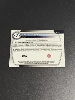 2025-26 Bowman Chrome U 1st Bowman #BCP-83 Caleb Wilson Reptilian Refractor NC - Image 2