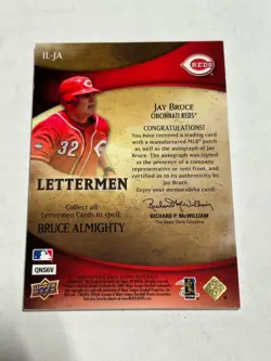 2009 Upper Deck Icons Jay Bruce 6/7 Lettermen Patch Auto Reds SSP E1 - Image 2