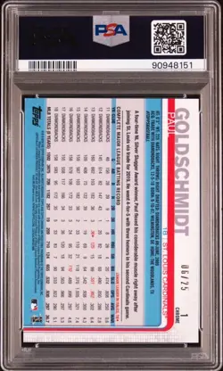 2019 Topps Chrome Update Paul Goldschmidt Orange Refractor /25 PSA 8 - Image 2