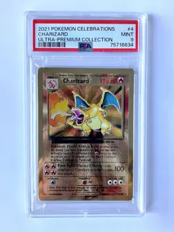 Pokemon Ultra-Premium Collection Gold Metal Charizard Promo Card #004/102, PSA 9 - Image 1