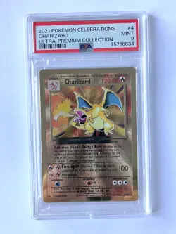 Pokemon Ultra-Premium Collection Gold Metal Charizard Promo Card #004/102, PSA 9 - Image 4