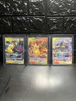 Pokemon TCG - 3 Card Tag Team Lot Chinese - Zekrom/Pikachu Charizard Machamp - Image 1