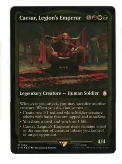 MTG Caesar, Legion's Emperor Display Commander Foil Etched Thick Stock Fallout - Image 1