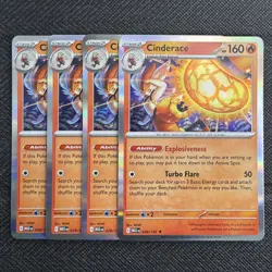 4x Cinderace | Mega Evolution | 028/132 NM | Holo Rare | Pokemon TCG Playset - Image 1