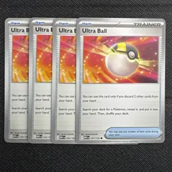 4x Ultra Ball | Mega Evolution | 131/132 NM | Common | Pokemon TCG Playset - Image 1