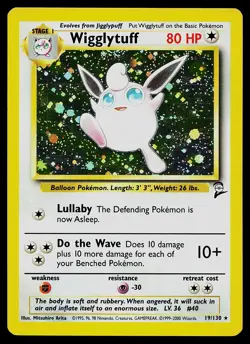 Pokemon Card - Wigglytuff Base Set 2 19/130 Holo Rare - Image 1