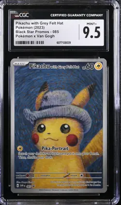 2023 POKEMON SVP EN-SV BLACK STAR PROMO #085 PIKACHU WITH GREY FELT HAT CGC 9.5 - Image 1