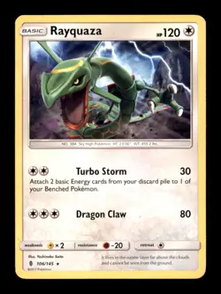 RAYQUAZA 106/145 R GUARDIANS RISING POKEMON LP - Image 1