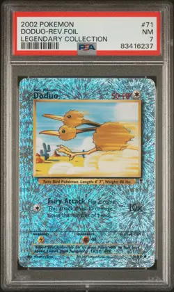 2002 Pokemon Legendary Collection Doduo 71 /110 Reverse Holo Foil PSA 7 NM - Image 1