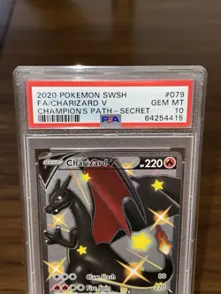 2020 POKEMON SWORD & SHIELD CHAMPION'S PATH SECRET FULL ART/CHARIZARD V PSA 10 - Image 4