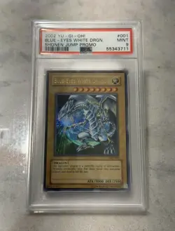 Yugioh PSA 9 MINT Blue-Eyes White Dragon JMP-001 Ultra Rare Promo - Image 1