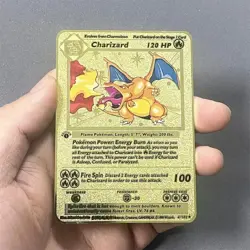 Pokemon Card Charizard Base Set 1999 Gold Metal Card - CARTA IN METALLO TCG - Image 1