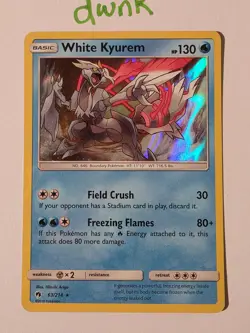 White Kyurem Holo Rare - Lost Thunder 63/214 Holo NM-LP Pokemon FAST SHIPPING - Image 1