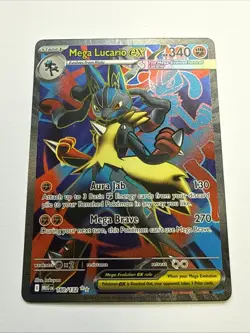 Pokemon TCG Holo Ultra Rare Full Art Mega Lucario EX 160/132 - Image 1