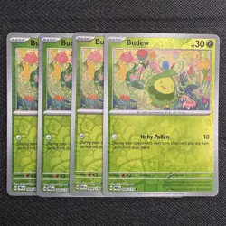 4x Budew | 004/131 NM | Reverse Holo | Prismatic Evolution | Pokemon TCG Playset - Image 1